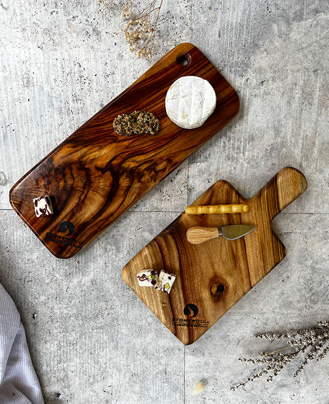 Personalized Wooden Chopping & Cheese Board Set