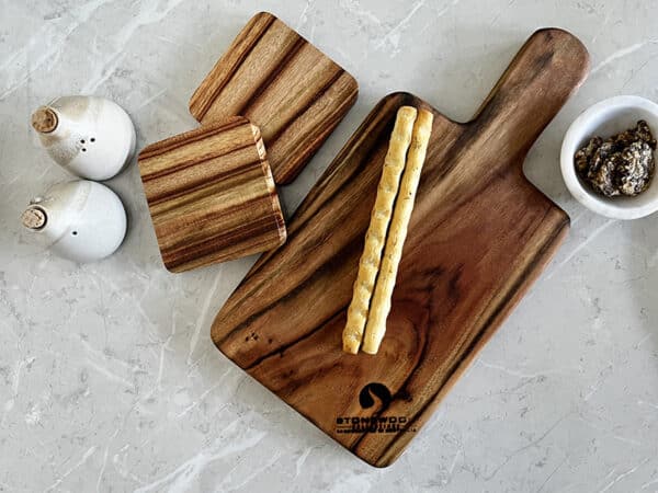 Personalized Wooden Chopping Board and Coaster Set - Handcrafted in Australia