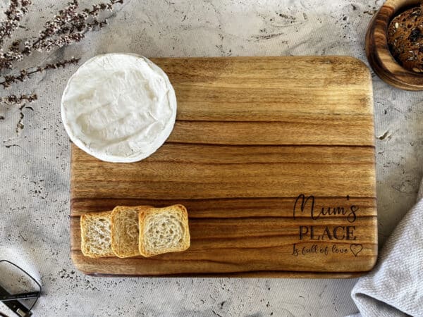 Personalised wooden chopping and cheese board