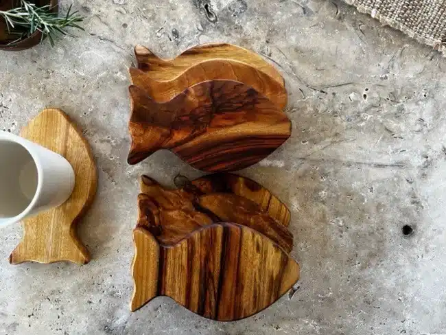 Fish Shaped Wooden Coasters - For Perfect Dining Experience