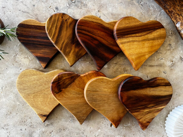 Heart Shaped Wood Coasters