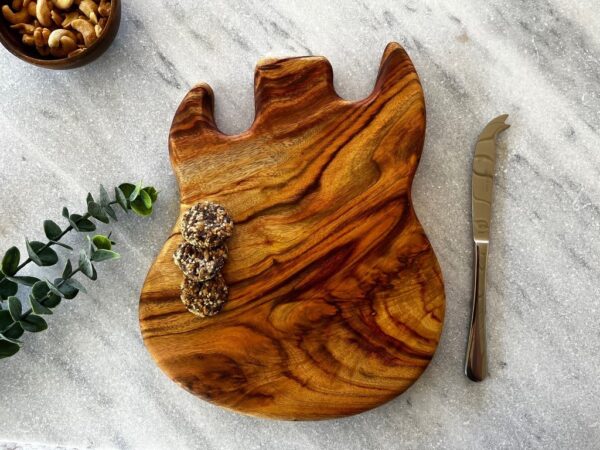 Wooden Guitar Shaped Cutting Board