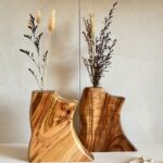 Natural edge wooden vase
